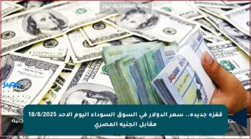 قفزة جديدة.. سعر الدولار في السوق السوداء اليوم الأحد 18/8/2025 مقابل الجنيه المصري